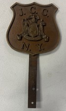 Vintage J.C.C New York State Executive Police License Plate Topper Heavy 12