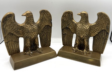 Vintage Brass Eagle Bookends Pair Federal Style Made in Korea picture