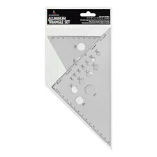  Aluminum Calibrated Drafting Triangle 2 Piece, 6 Inch & 8 Inch Set, 30/60  picture
