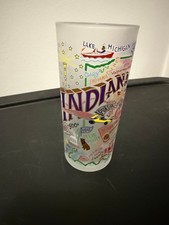 Indiana Map of State Novelty Drinking Cup; Catstudio Brand, Very Good Condition picture