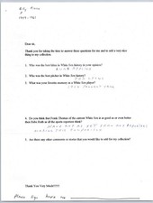 Billy Pierce Handwritten Answers Baseball Legend Q&A Document Unsigned picture