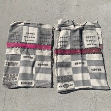 Vintage African Fulani Tribe Khasa Coarse Sheep Wool Blanket Set of 2 picture