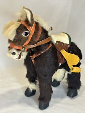 Vintage Handmade Wooden Horse With Real Hair And Leather Amazing Details picture