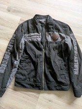 Harley Davidson Mens Copperblock Canvas Motorcycle Jacket Medium Graphic Sleeves picture