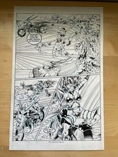 BABY ANGEL X #3 original art HALF SPLASH destroys ZOMBIES motorcycle BAD GIRL picture