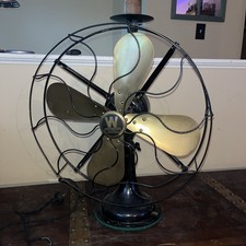 Antique 16” Westinghouse 4 Brass Blade 3 Speed Oscillating Fan Works  516873-A picture
