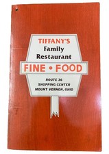 Vintage 1980s Tiffany's Family Restaurant Menu Route 36 Mount Vernon Ohio OH picture