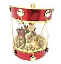 Vintage Erzebirge Christmas Diorama Ornament Angel Drum 4