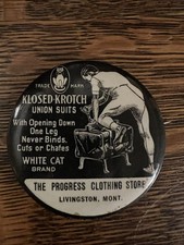Montana Vintage Antique Advertising Pinback Livingston Montana picture