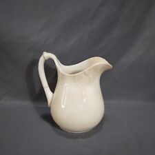 Vintage W.S. George White Granite Pottery Pitcher Made in USA Chipped 6.5