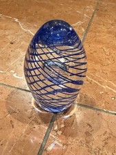 K'S COLLECTION COBALT BLUE ART GLASS HELIX SPIRAL 3