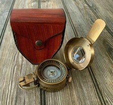 Vintage Solid Brass WWII Military Pocket Compass Gift picture