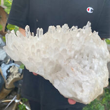 10.5lb Large Natural Clear White Quartz Crystal Cluster Rough Healing Specimen picture