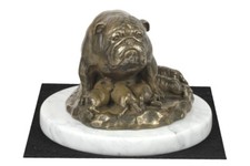 English Bulldog Type 2 - Figure with a Dog on White Marble Art Dog picture