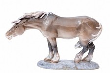 Royal Copenhagen Denmark Porcelain Horse Figurine #1362 Brown Gray 12.25” picture