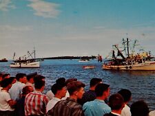 Vintage Postcard, MOBILE, AL, The Blessing Of Shrimp Fleet,Decorated Boat Parade picture
