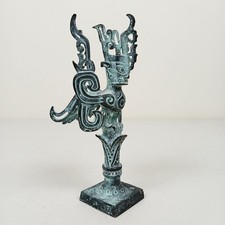 Vintage Chinese Bronze Sculpture Figurine Flying Man Human Headed Bird Totem picture