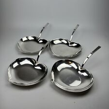 4 Vtg Silver Plate Heart Shaped Handled Serving Dish Trinket Triple Crown Mark picture