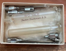 Antique B-D Yale Glass Syringe Set Original Box c.1930-1950 picture