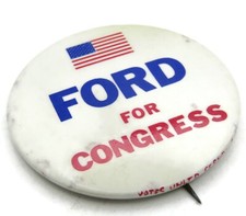 Vintage Gerald Ford for Congress Pinback Button Political Campaign Pin USA Flag picture