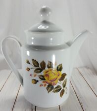 Creidlitz Bavaria Vintage Teapot  Yellow Roses Made in Germany 9