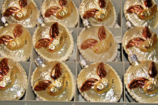 Lot VTG Blown Glass OWL Bird Embossed Mica BALL Christmas Ornaments Germany picture
