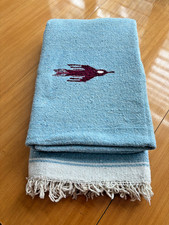 Mexican Thunderbird Blanket Blue Vintage Style Southwest 80x48 📝 picture