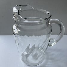 Vintage Clear Glass Swirl Pitcher 9 1/2” Ice Lip picture