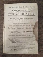 New York West Shore Buffalo Railway Route 1884 Train Time Table Excursions RARE picture
