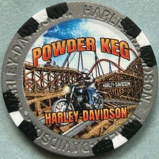Harley Davidson Wide Print Poker Chip from Powder Keg HD in Mason, Ohio picture