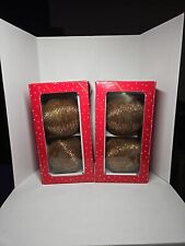 4 Vintage Large Gold Dillard's Trimmings Christmas Tree Ornaments-2 In Each Box picture