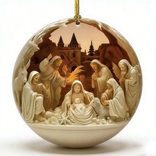 Jesus Nativity Scene Christmas Ornament picture