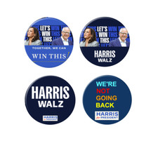 Kamala Harris & Tim Walz 2024 pins - 4-pack Collector's Edition (2.25 inches) picture
