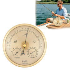 3-In-1 Wall Mount Weather Station, Analog Thermometer Barometer Hygrometer, Prec picture