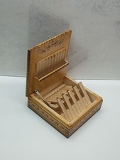 Vintage Wooden Mechanical Cigarette Box Pop Up Dispenser Bulgaria Balkan Troyan picture
