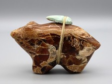 Vintage Chunky Nutria Sugar Daddy Travertine Zuni Bear Fetish picture
