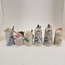 6 Schultz & Dooley Beer Stein Miniatures w/Salt & Pepper Shakers Utica WEBCO  picture