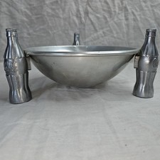 Vintage 1935 Coca-Cola Pretzel Bowl Aluminum Bottle Leg Advertising Display picture