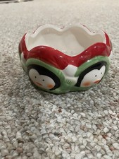 Royal Norfolk Vintage Penguin Candy Dish Christmas picture