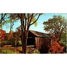 Bement Covered Bridge 14 Bradford NH Vintage Covered Bridge Postcard PC15 picture