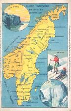 NORWAY SWEDEN map French advertising multiview litho PC 1920s  picture