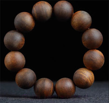 20mm*12 Real Nha Trang Agarwood Bracelet Malas Meditation Agarwood Prayer Beads picture