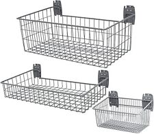  3Pcs Slatwall Baskets Set Pegboard Metal Storage Basket for Organizing Tools picture