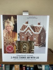 New Martha Stewart Gingerbread Ceramic 2 Piece Cookie Jar picture