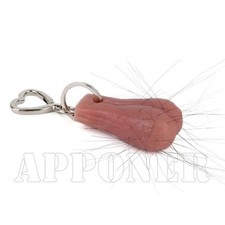 Testicle Hairy Balls Keychain Rubber Bag Keychain Novelty Car Keychain picture