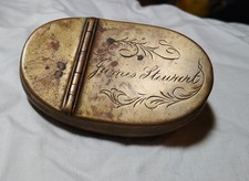 Antique 19th Century Welsh Miners Snuff Box With Decorative Engraving  picture