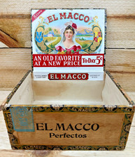 Beautiful Vintage Antique El Macco Cigar Box - Ohio Made - Detroit Michigan picture