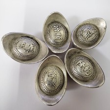 5pcs/lot Old Silver Ingots And Silver Ingots Of The Qing Dynasty Silver Ingots picture