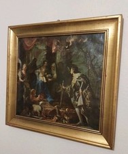 Antique Virgin and Child- Saint Louis, King of France Oleograph Claudio Coelle  picture