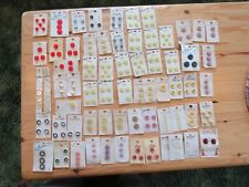 Vintage Lot Of 66 Cards With Buttons Assorted Colors Sewing Crafts Junk Journals picture